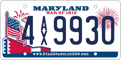 MD license plate 4AX9930