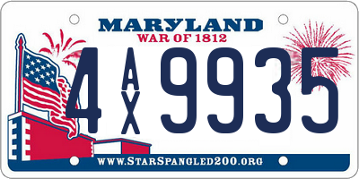 MD license plate 4AX9935
