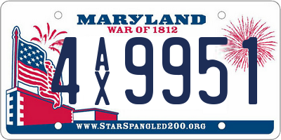MD license plate 4AX9951