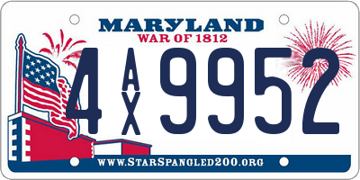 MD license plate 4AX9952