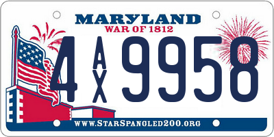 MD license plate 4AX9958