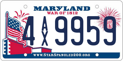 MD license plate 4AX9959