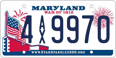 MD license plate 4AX9970