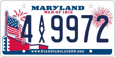 MD license plate 4AX9972