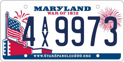 MD license plate 4AX9973