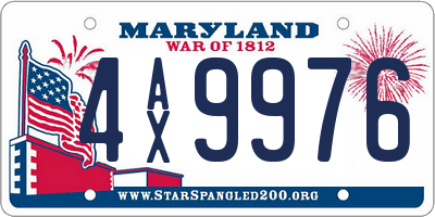 MD license plate 4AX9976