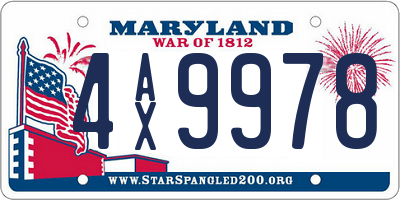 MD license plate 4AX9978