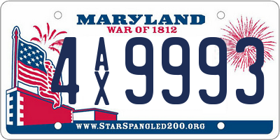 MD license plate 4AX9993