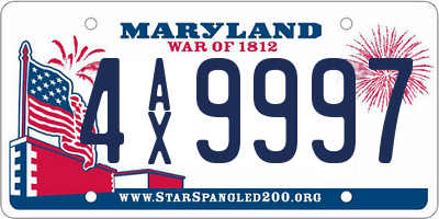 MD license plate 4AX9997