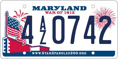 MD license plate 4AZ0742