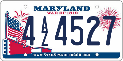 MD license plate 4AZ4527
