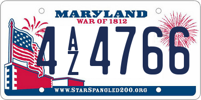 MD license plate 4AZ4766