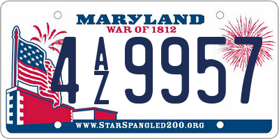 MD license plate 4AZ9957