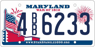 MD license plate 4BB6233