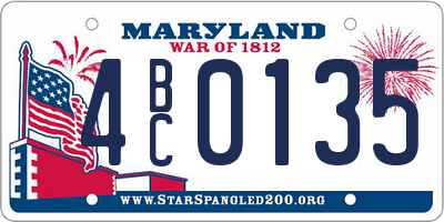MD license plate 4BC0135