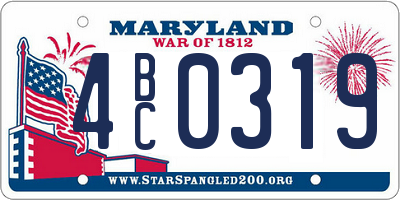 MD license plate 4BC0319