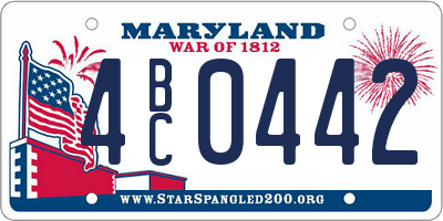 MD license plate 4BC0442