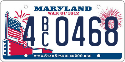 MD license plate 4BC0468