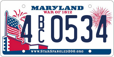 MD license plate 4BC0534