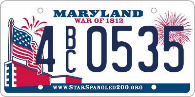 MD license plate 4BC0535