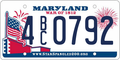 MD license plate 4BC0792