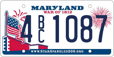 MD license plate 4BC1087
