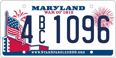 MD license plate 4BC1096