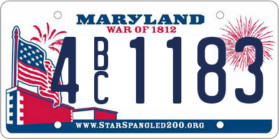 MD license plate 4BC1183