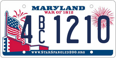 MD license plate 4BC1210