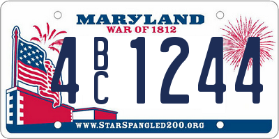 MD license plate 4BC1244