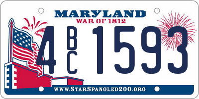 MD license plate 4BC1593