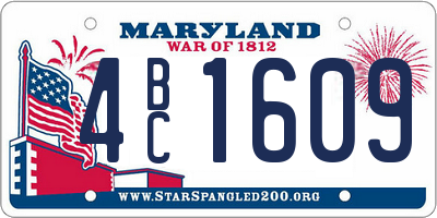 MD license plate 4BC1609