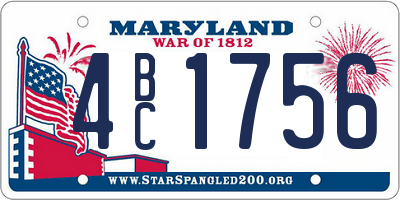 MD license plate 4BC1756