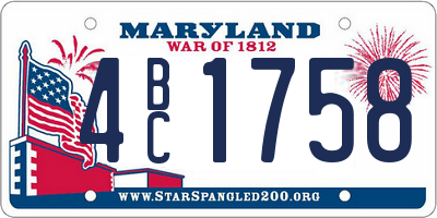 MD license plate 4BC1758
