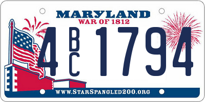 MD license plate 4BC1794