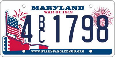 MD license plate 4BC1798