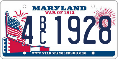 MD license plate 4BC1928