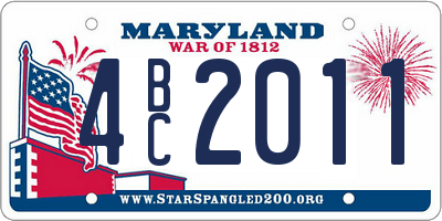 MD license plate 4BC2011