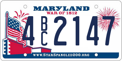 MD license plate 4BC2147