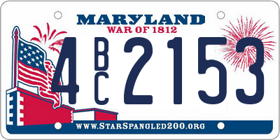 MD license plate 4BC2153