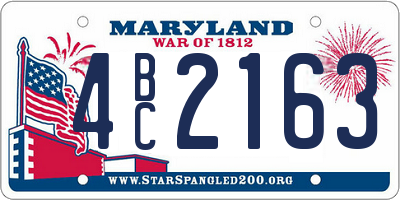 MD license plate 4BC2163