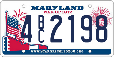 MD license plate 4BC2198
