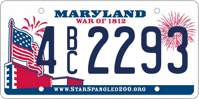 MD license plate 4BC2293