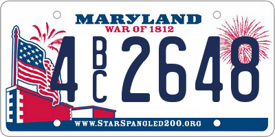 MD license plate 4BC2648