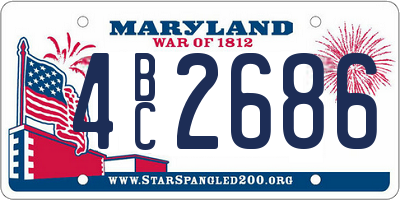 MD license plate 4BC2686