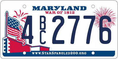 MD license plate 4BC2776