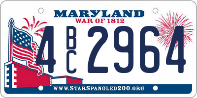 MD license plate 4BC2964
