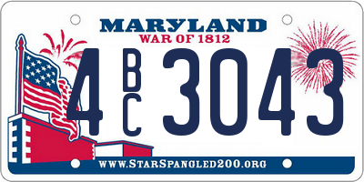 MD license plate 4BC3043