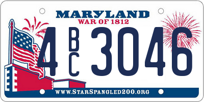 MD license plate 4BC3046