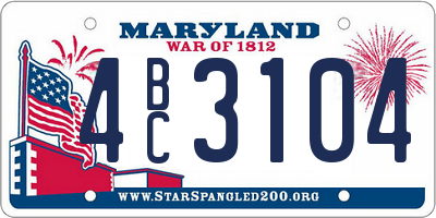 MD license plate 4BC3104
